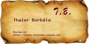 Thaler Borbála névjegykártya